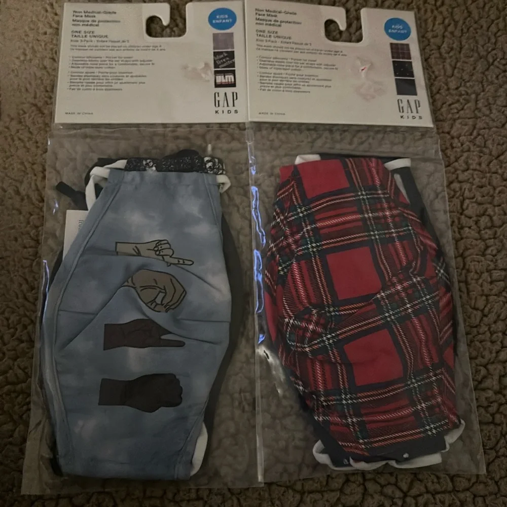 New face masks kids blm Black Lives Matter plaid